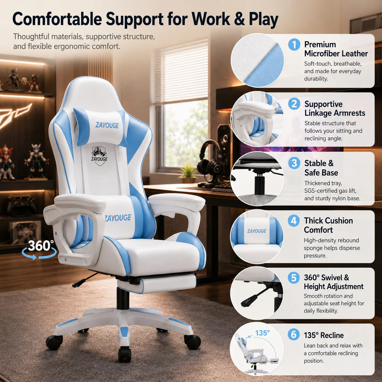 AOLIVIYA Gaming Reclining Office Chair