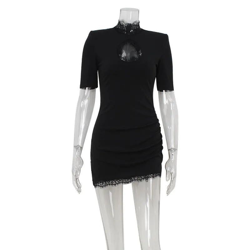 Lace Women mini Dresse Half Sleeves
