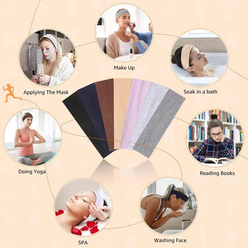 7PCS Elastic Sports Headbands For Women