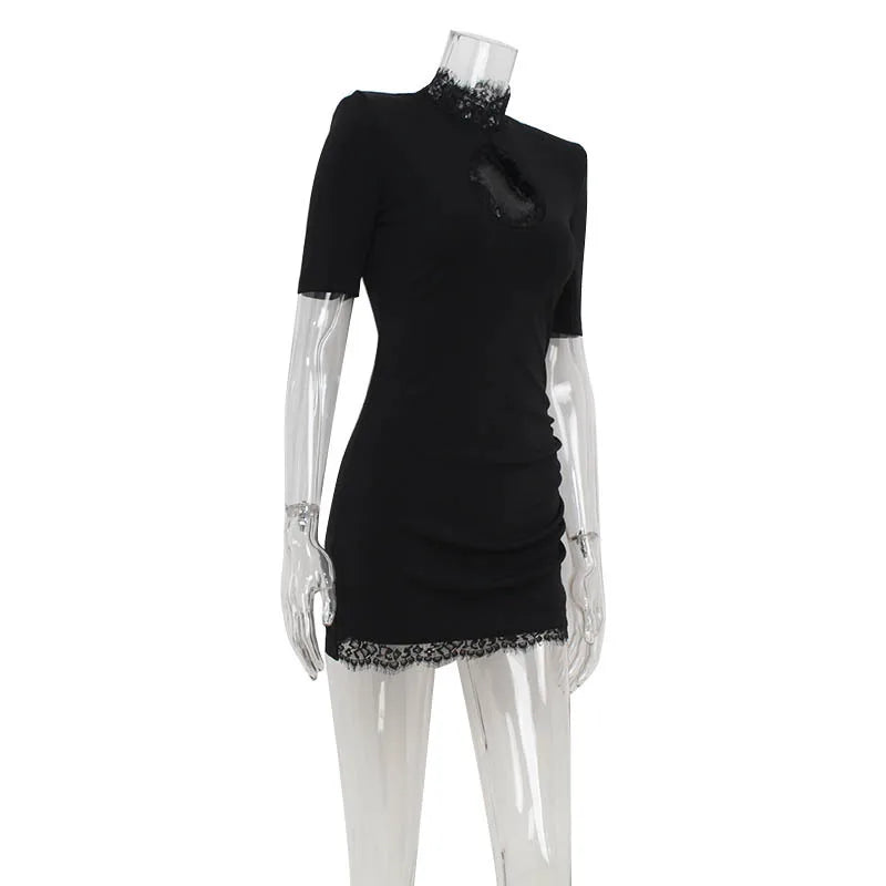 Lace Women mini Dresse Half Sleeves